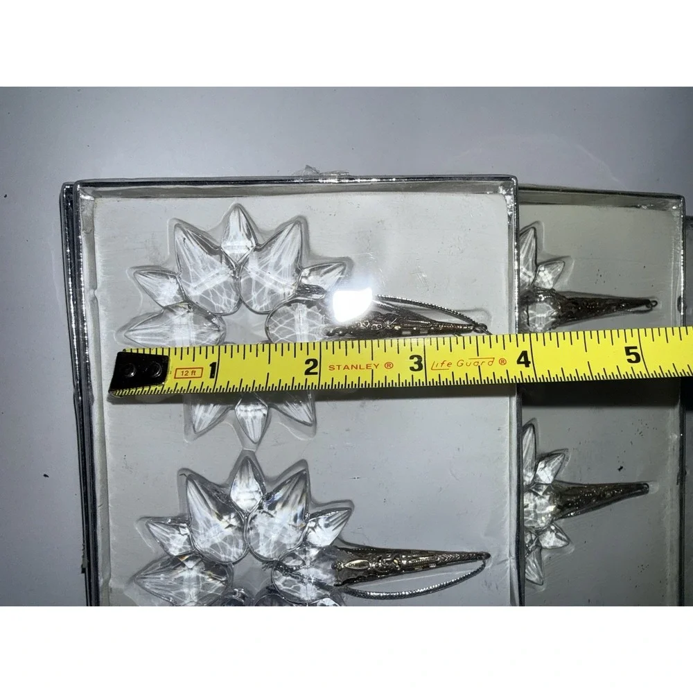 4 Boxes Clear Acrylic Starburst Ornaments With‎ Silver Tone Accents M